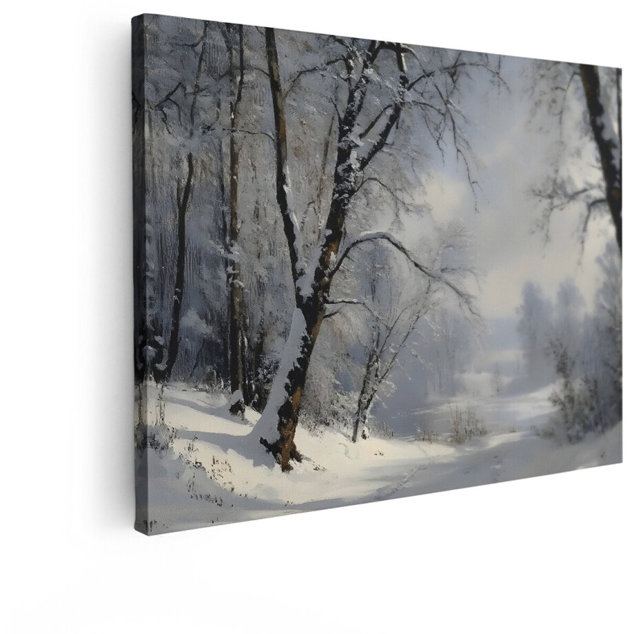 Artaza Canvas Schilderij Winterlandschap - 80x60 cm - Wanddecoratie Besneeuwde Bomen - Muurdecoratie Natuur - Decoratie Woonkamer Bos Artaza Canvas Schilderij Winterlandschap - 80x60 cm - Wanddecoratie Besneeuwde Bomen - Muurdecoratie Natuur - Decoratie Woonkamer Bos afbeelding 1