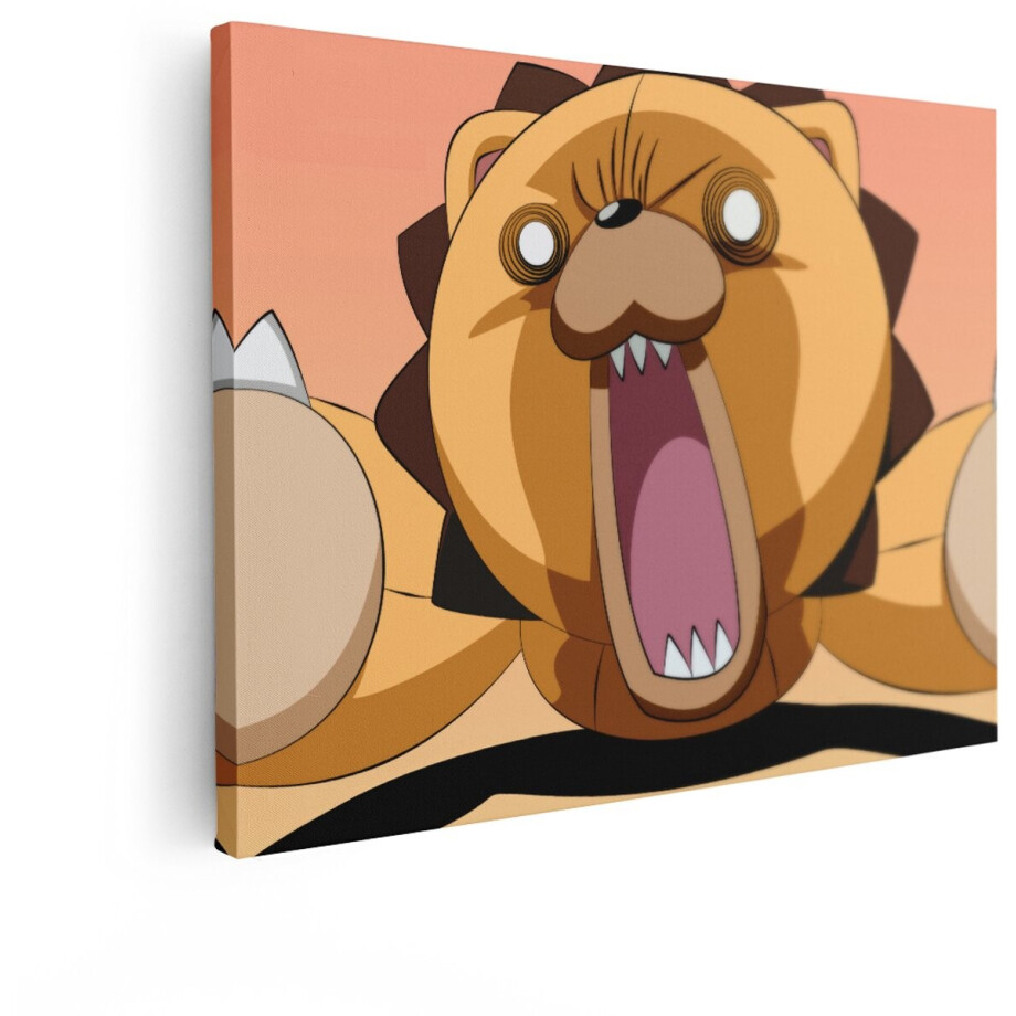 Artaza Canvas Schilderij Kon - 120x90 cm - Wanddecoratie Bleach Anime - Muurdecoratie Knuffelleeuw - Decoratie Kinderkamer - Schilderijen Op Canvas afbeelding 1