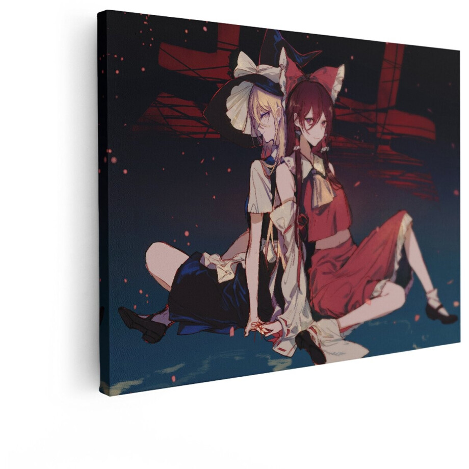 Artaza Canvas Schilderij Anime Meisjes - 120x90 cm - Wanddecoratie Touhou - Muurdecoratie Slaapkamer - Decoratie Reimu Marisa Artaza Canvas Schilderij Anime Meisjes - 120x90 cm - Wanddecoratie Touhou - Muurdecoratie Slaapkamer - Decoratie Reimu Marisa afbeelding 1