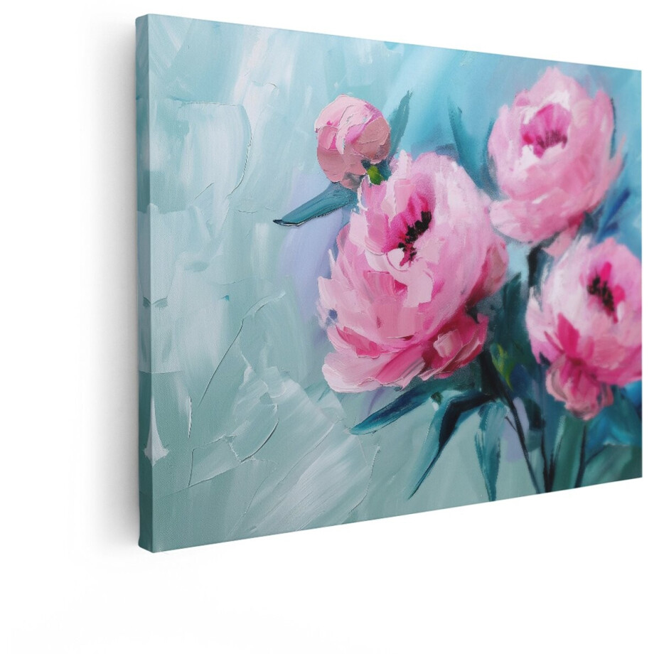 Artaza Canvas Schilderij Bloemen - 40x30 cm - Wanddecoratie Pioenrozen - Muurdecoratie Roze Schilderij - Decoratie Woonkamer - Kamer Accessoires Artaza Canvas Schilderij Bloemen - 40x30 cm - Wanddecoratie Pioenrozen - Muurdecoratie Roze Schilderij - Decoratie Woonkamer - Kamer Accessoires afbeelding 1