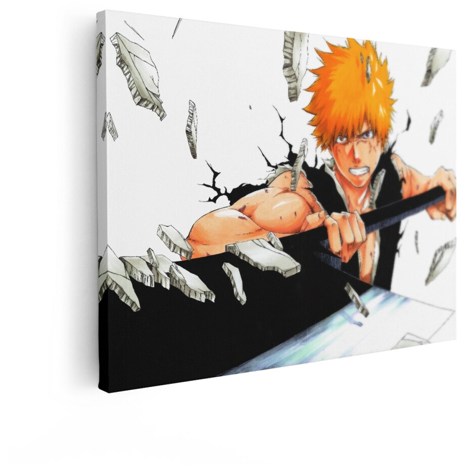 Artaza Canvas Schilderij Bleach Anime - 40x30 cm - Wanddecoratie Ichigo Kurosaki - Muurdecoratie Manga - Kamer Accessoires Jongens afbeelding 1