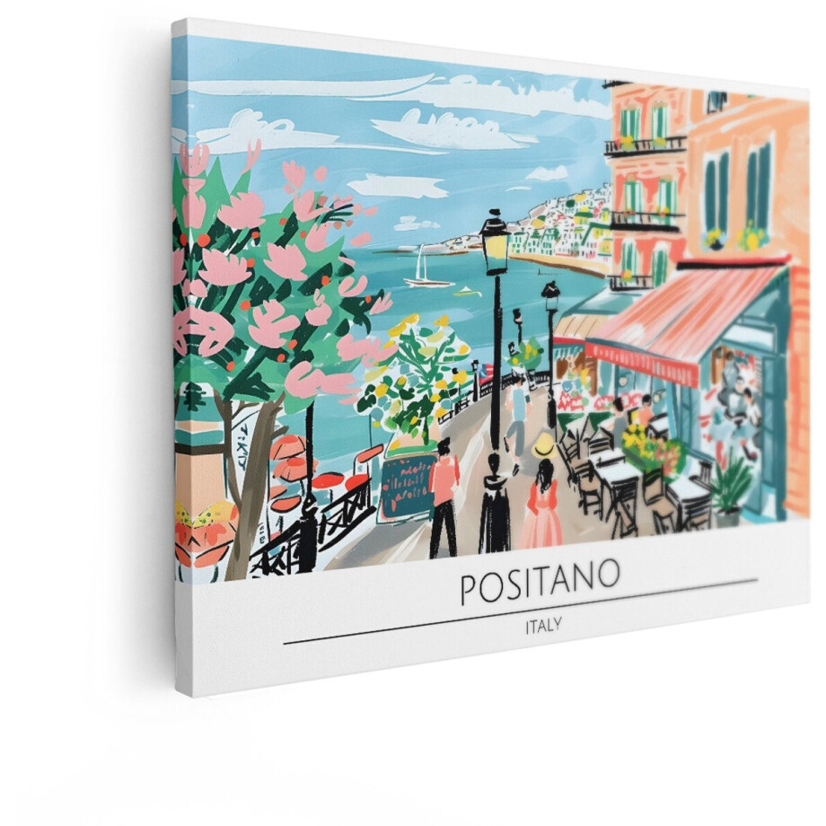 Artaza Canvas Schilderij Positano - 120x90 cm - Wanddecoratie Italië - Muurdecoratie Kustdorp - Schilderijen Op Canvas Landschap Artaza Canvas Schilderij Positano - 120x90 cm - Wanddecoratie Italië - Muurdecoratie Kustdorp - Schilderijen Op Canvas Landschap afbeelding 1