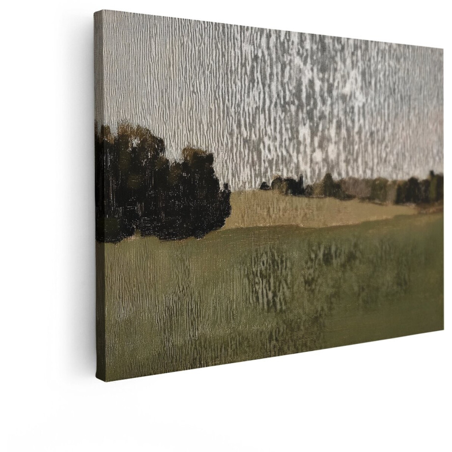 Artaza Canvas Schilderij Landschap - 80x60 cm - Wanddecoratie Natuur - Muurdecoratie Landelijk - Schilderijen Op Canvas Bomen - Groen afbeelding 1