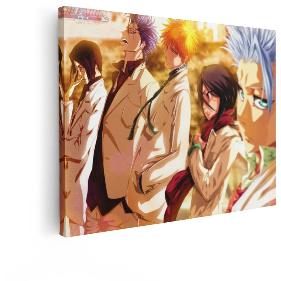 Artaza Canvas Schilderij Bleeach Animepersonages in Stijlvolle Pakken - Poserend buiten in Warm Zonlicht - 40x30 cm - Klein - Wanddecoratie Woonkamer - Schilderijen - Muurdecoratie afbeelding 1