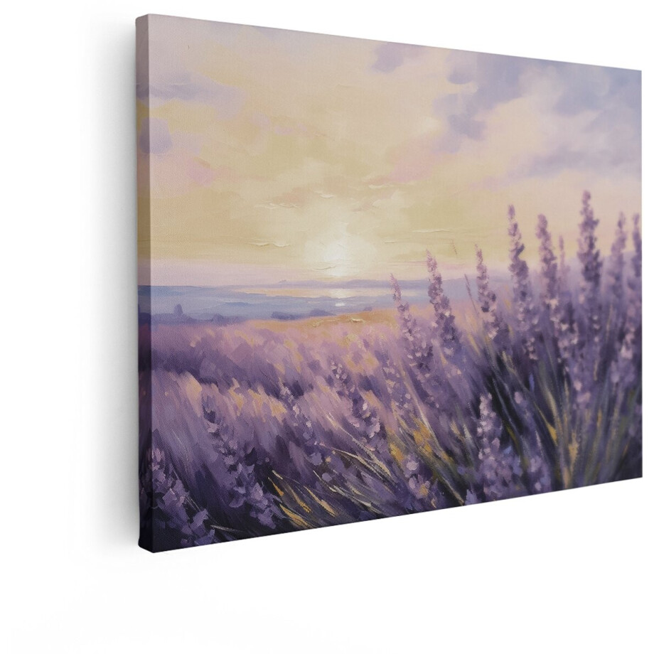 Artaza Canvas Schilderij Lavendelveld - 120x90 cm - Wanddecoratie Zonsondergang - Muurdecoratie Bloemen - Schilderijen Op Canvas Natuur - Paars Artaza Canvas Schilderij Lavendelveld - 120x90 cm - Wanddecoratie Zonsondergang - Muurdecoratie Bloemen - Schilderijen Op Canvas Natuur - Paars afbeelding 1