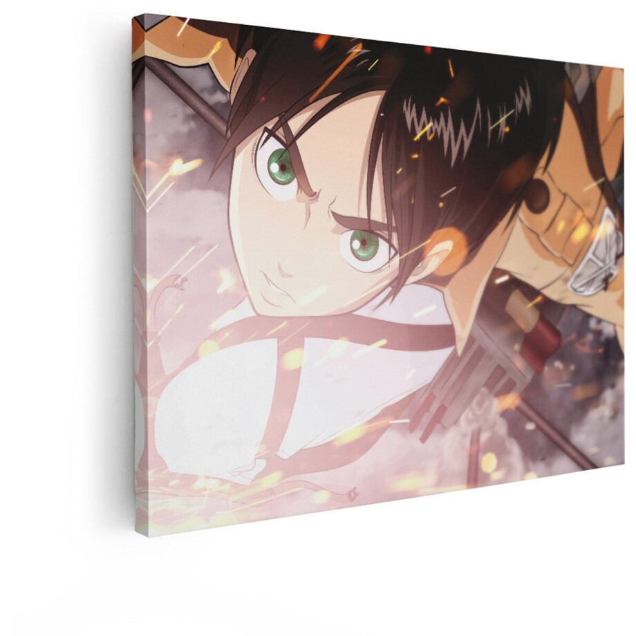 Artaza Canvas Schilderij Anime Attack On Titan - 80x60 cm - Wanddecoratie Eren Jaeger - Muurdecoratie Jongenskamer - Schilderijen Op Canvas Artaza Canvas Schilderij Anime Attack On Titan - 80x60 cm - Wanddecoratie Eren Jaeger - Muurdecoratie Jongenskamer - Schilderijen Op Canvas afbeelding 1