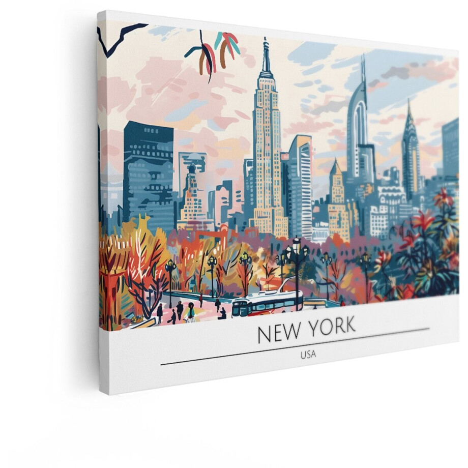 Artaza Canvas Schilderij New York - 120x90 cm - Wanddecoratie Skyline - Muurdecoratie Empire State Building - Decoratie Amerika Artaza Canvas Schilderij New York - 120x90 cm - Wanddecoratie Skyline - Muurdecoratie Empire State Building - Decoratie Amerika afbeelding 1