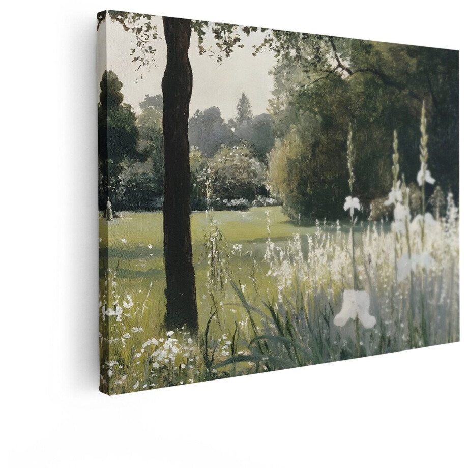 Artaza Canvas Schilderij Bloemenveld - 80x60 cm - Wanddecoratie Witte Bloemen - Muurdecoratie Natuur Landschap - Decoratie Tuin Schilderijen Artaza Canvas Schilderij Bloemenveld - 80x60 cm - Wanddecoratie Witte Bloemen - Muurdecoratie Natuur Landschap - Decoratie Tuin Schilderijen afbeelding 1