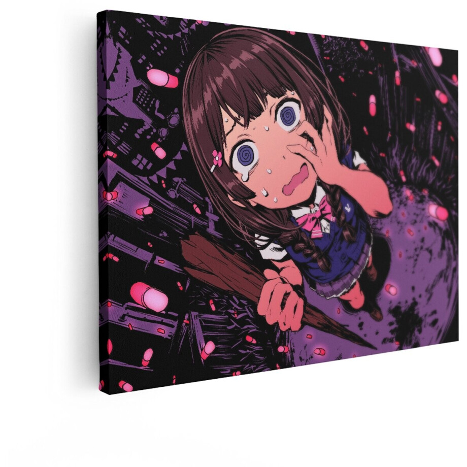 Artaza Canvas Schilderij Anime Meisje - 80x60 cm - Wanddecoratie Horror - Muurdecoratie Donker - Decoratie Slaapkamer - Roze Artaza Canvas Schilderij Anime Meisje - 80x60 cm - Wanddecoratie Horror - Muurdecoratie Donker - Decoratie Slaapkamer - Roze afbeelding 1