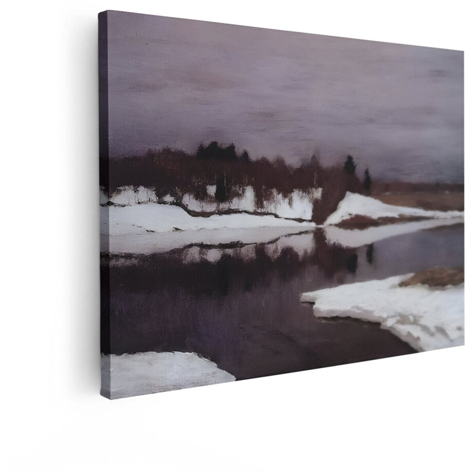 Artaza Canvas Schilderij Winterlandschap - 120x90 cm - Wanddecoratie Natuur - Muurdecoratie Landschap - Schilderijen Op Canvas Water Artaza Canvas Schilderij Winterlandschap - 120x90 cm - Wanddecoratie Natuur - Muurdecoratie Landschap - Schilderijen Op Canvas Water afbeelding 1