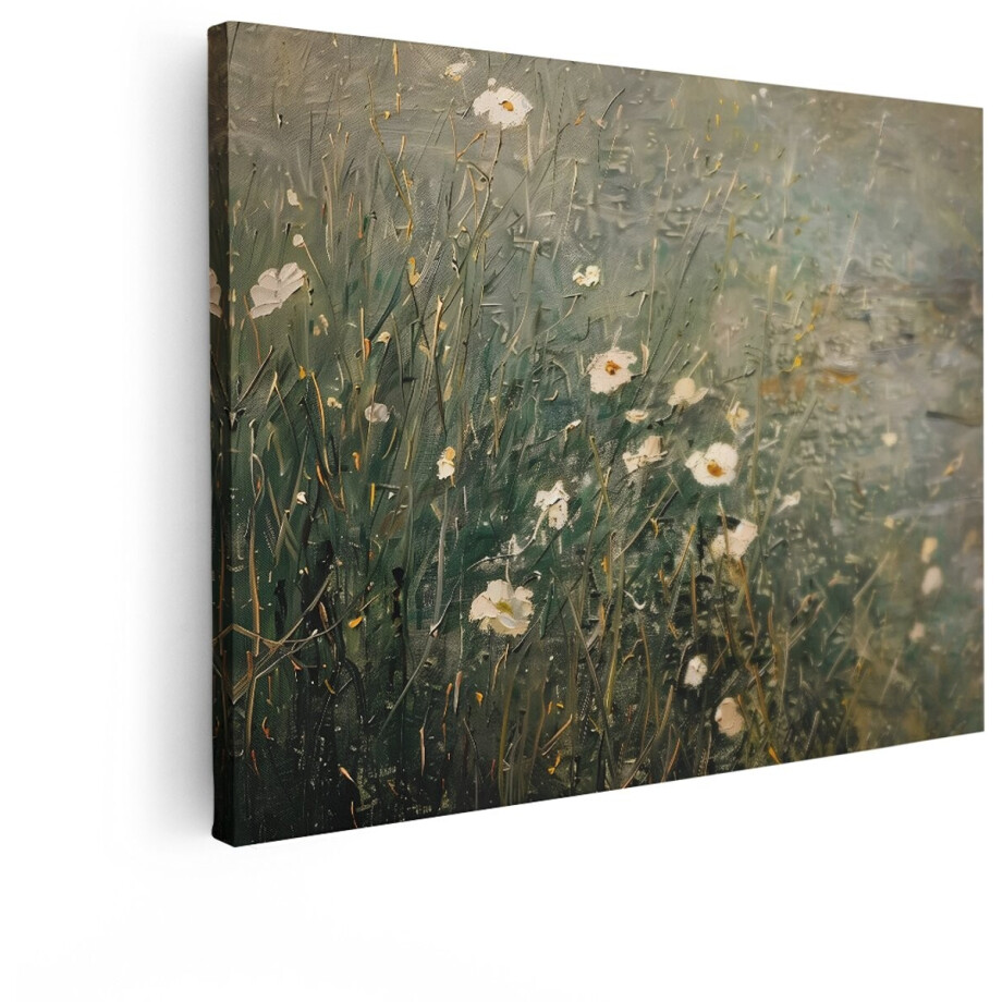 Artaza Canvas Schilderij Bloemen - 120x90 cm - Wanddecoratie Natuur - Muurdecoratie Impressionistisch - Decoratie Witte Bloemen Weide Artaza Canvas Schilderij Bloemen - 120x90 cm - Wanddecoratie Natuur - Muurdecoratie Impressionistisch - Decoratie Witte Bloemen Weide afbeelding 1