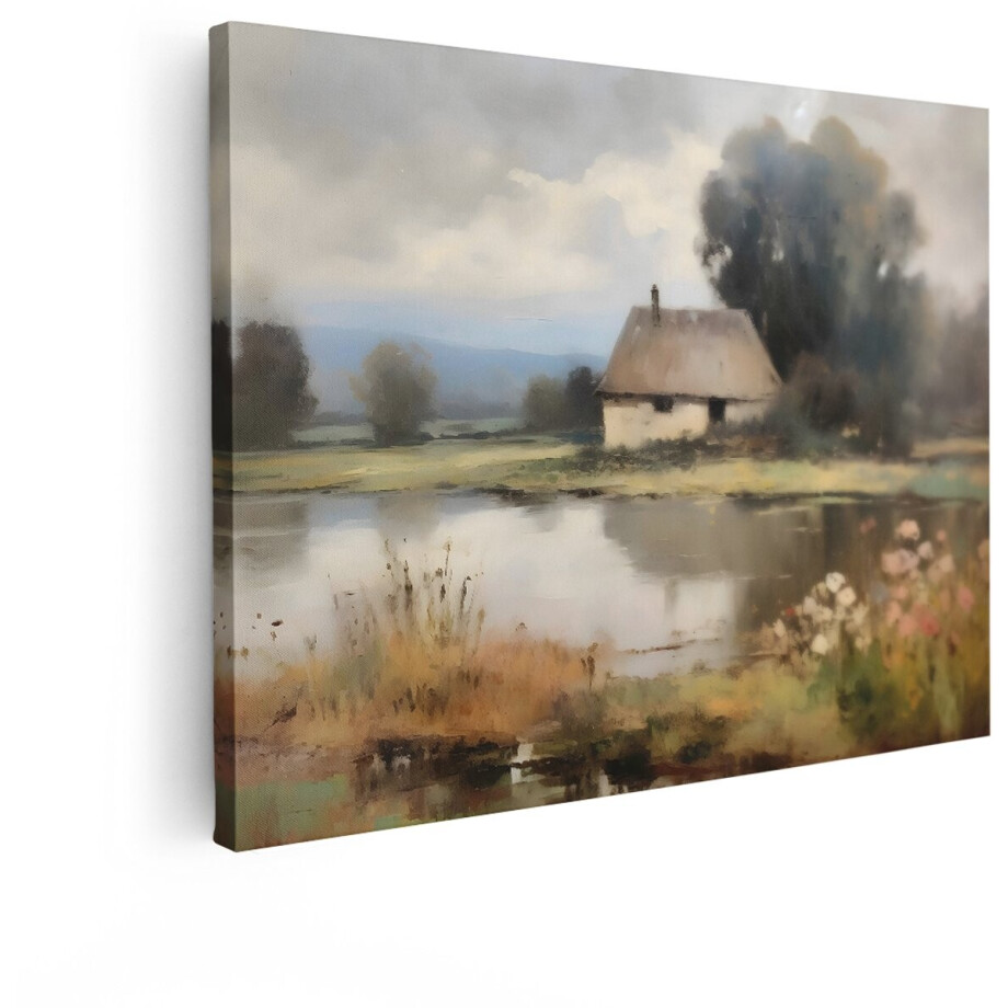 Artaza Canvas Schilderij Natuur - 40x30 cm - Wanddecoratie Landelijk Meer - Muurdecoratie Bloemen - Decoratie Woonkamer Landelijk Artaza Canvas Schilderij Natuur - 40x30 cm - Wanddecoratie Landelijk Meer - Muurdecoratie Bloemen - Decoratie Woonkamer Landelijk afbeelding 1