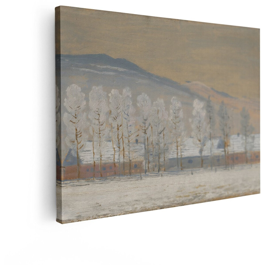 Artaza Canvas Schilderij Winterlandschap - 80x60 cm - Wanddecoratie Natuur - Muurdecoratie Bomen - Decoratie Bergen - Schilderijen Op Canvas Artaza Canvas Schilderij Winterlandschap - 80x60 cm - Wanddecoratie Natuur - Muurdecoratie Bomen - Decoratie Bergen - Schilderijen Op Canvas afbeelding 1