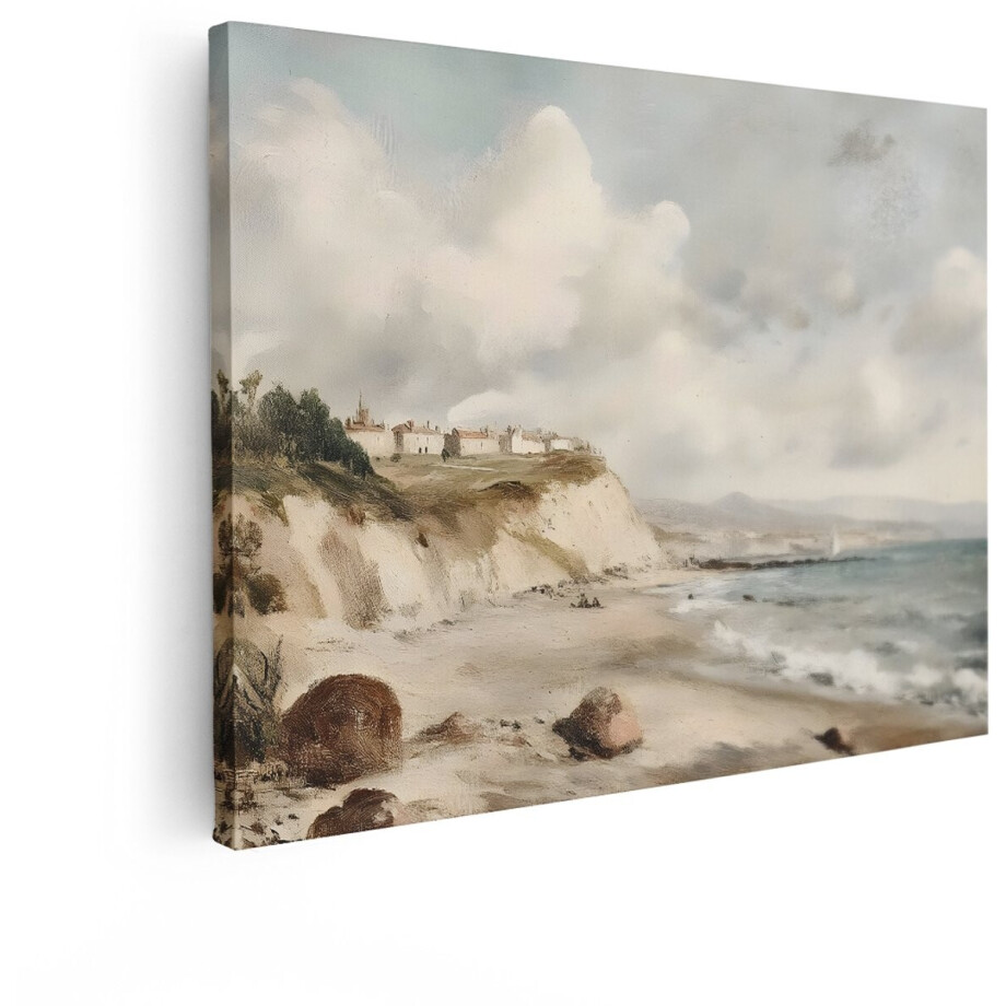 Artaza Canvas Schilderij Kustlandschap - 80x60 cm - Wanddecoratie Strand Zee - Muurdecoratie Vintage - Schilderijen Op Canvas Zeilboot Artaza Canvas Schilderij Kustlandschap - 80x60 cm - Wanddecoratie Strand Zee - Muurdecoratie Vintage - Schilderijen Op Canvas Zeilboot afbeelding 1