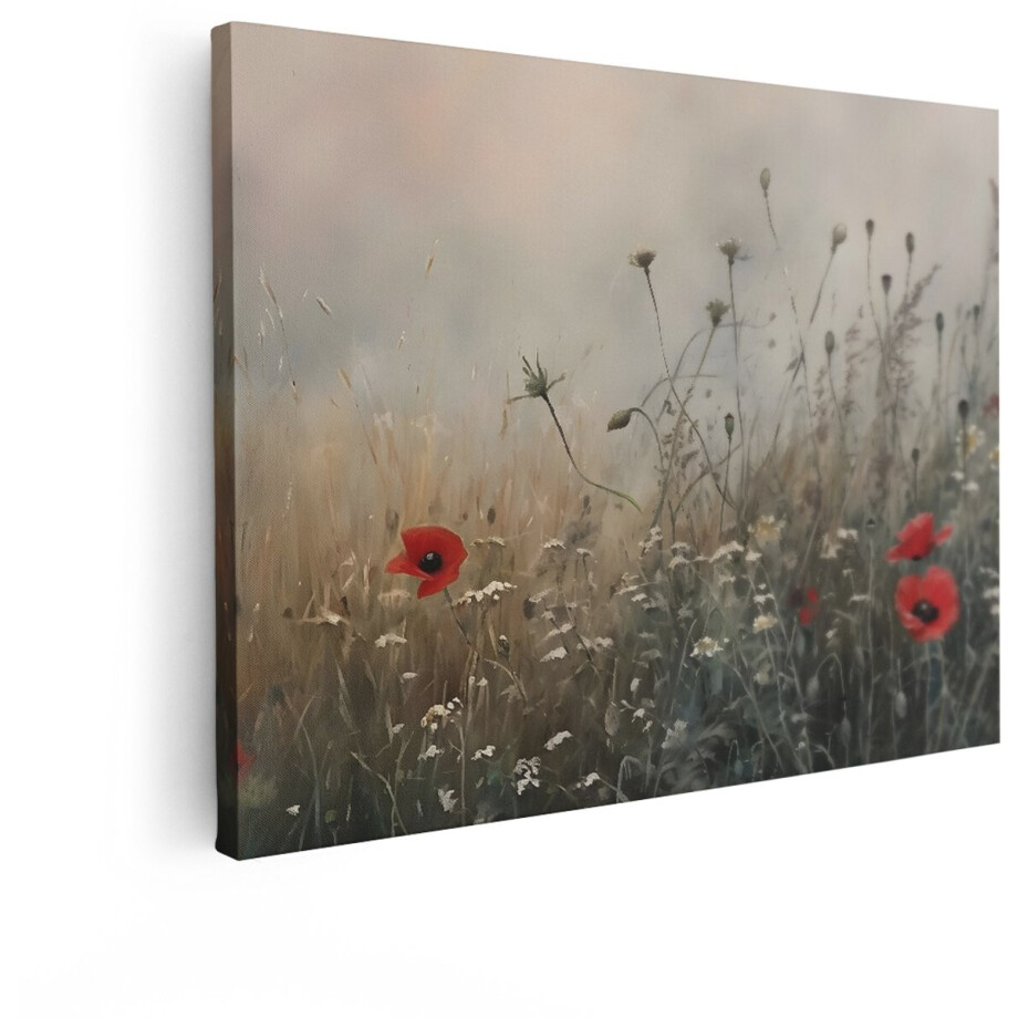 Artaza Canvas Schilderij Zomerse Klaprozen en Veldbloemen in een Zacht Verlichte Weide - 80x60 cm - Wanddecoratie Woonkamer - Schilderijen - Muurdecoratie Artaza Canvas Schilderij Zomerse Klaprozen en Veldbloemen in een Zacht Verlichte Weide - 80x60 cm - Wanddecoratie Woonkamer - Schilderijen - Muurdecoratie afbeelding 1