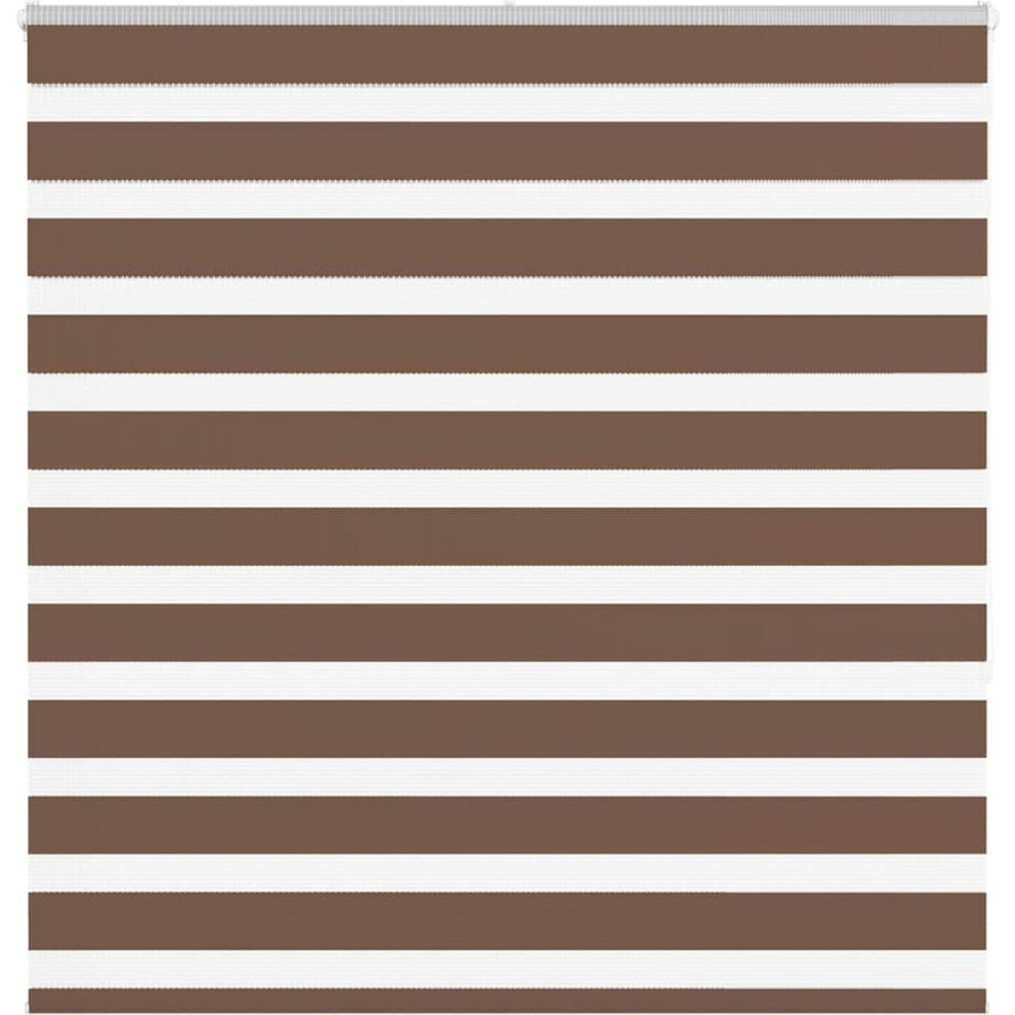 vidaXL - Zebra - rolgordijn - 150x150 - cm - stofbreedte - 145,9cm - polyester - bruin afbeelding 1