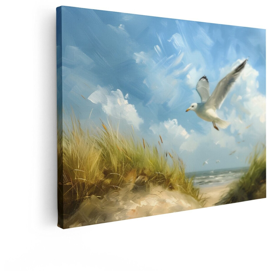 Artaza Canvas Schilderij Zeemeeuw - 80x60 cm - Wanddecoratie Strand En Zee - Muurdecoratie Vogels - Decoratie Duinlandschap Artaza Canvas Schilderij Zeemeeuw - 80x60 cm - Wanddecoratie Strand En Zee - Muurdecoratie Vogels - Decoratie Duinlandschap afbeelding 1