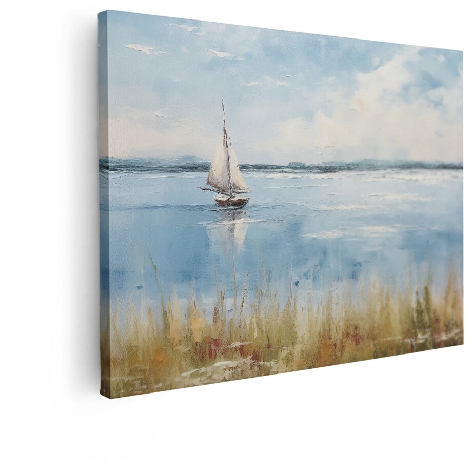 Artaza Canvas Schilderij Zeilboot - 120x90 cm - Wanddecoratie Zee - Muurdecoratie Landschap - Schilderijen Op Canvas Natuur - Blauw Artaza Canvas Schilderij Zeilboot - 120x90 cm - Wanddecoratie Zee - Muurdecoratie Landschap - Schilderijen Op Canvas Natuur - Blauw afbeelding 1