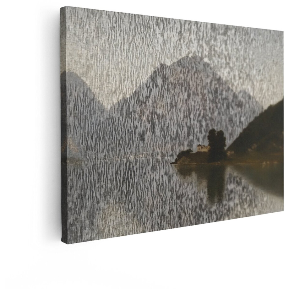 Artaza Canvas Schilderij Berglandschap - 120x90 cm - Wanddecoratie Natuur - Muurdecoratie Meer - Schilderijen Oude Meesters - Romantisch Artaza Canvas Schilderij Berglandschap - 120x90 cm - Wanddecoratie Natuur - Muurdecoratie Meer - Schilderijen Oude Meesters - Romantisch afbeelding 1