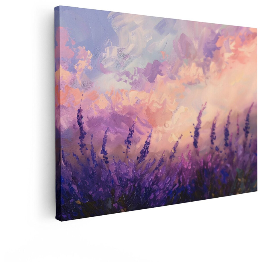 Artaza Canvas Schilderij Lavendel - 80x60 cm - Wanddecoratie Zonsondergang - Muurdecoratie Landschap - Decoratie Bloemen Paars Artaza Canvas Schilderij Lavendel - 80x60 cm - Wanddecoratie Zonsondergang - Muurdecoratie Landschap - Decoratie Bloemen Paars afbeelding 1