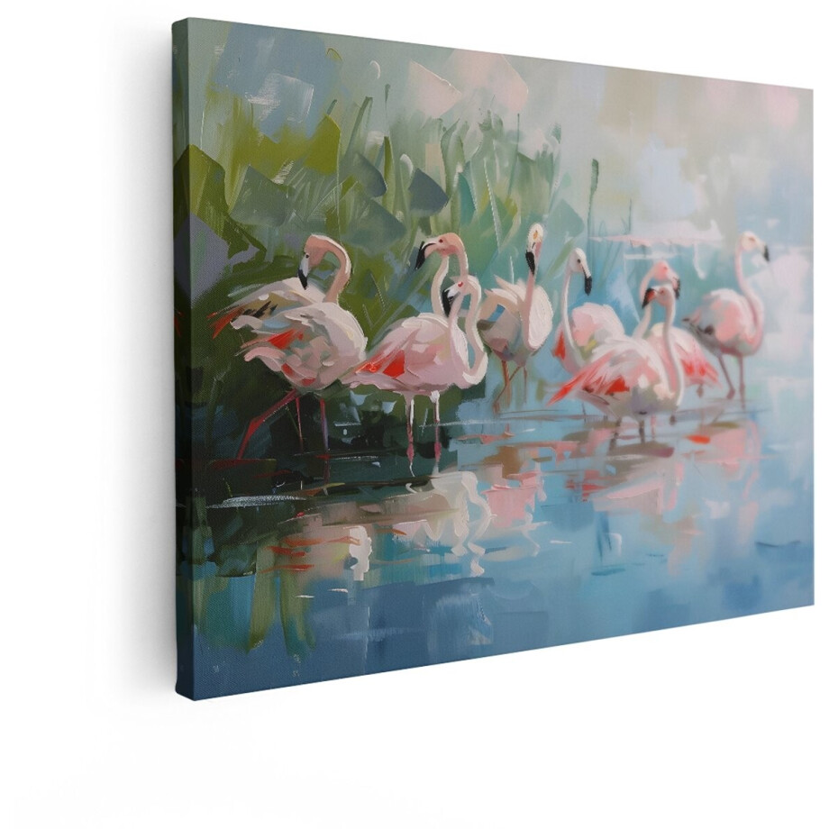 Artaza Canvas Schilderij Flamingo - 80x60 cm - Wanddecoratie Vogels - Muurdecoratie Dieren - Decoratie Woonkamer - Roze Artaza Canvas Schilderij Flamingo - 80x60 cm - Wanddecoratie Vogels - Muurdecoratie Dieren - Decoratie Woonkamer - Roze afbeelding 1