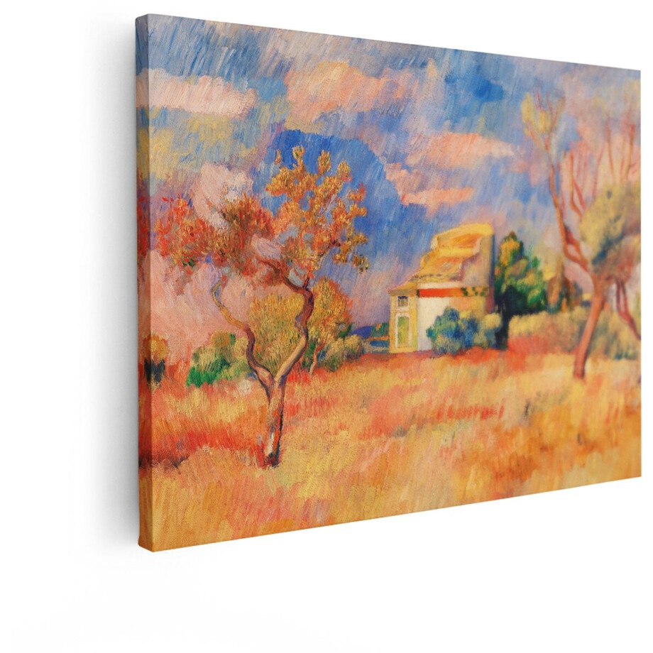 Artaza Canvas Schilderij Landschap - 120x90 cm - Wanddecoratie Impressionisme - Muurdecoratie Natuur - Decoratie Boom Woonkamer Artaza Canvas Schilderij Landschap - 120x90 cm - Wanddecoratie Impressionisme - Muurdecoratie Natuur - Decoratie Boom Woonkamer afbeelding 1