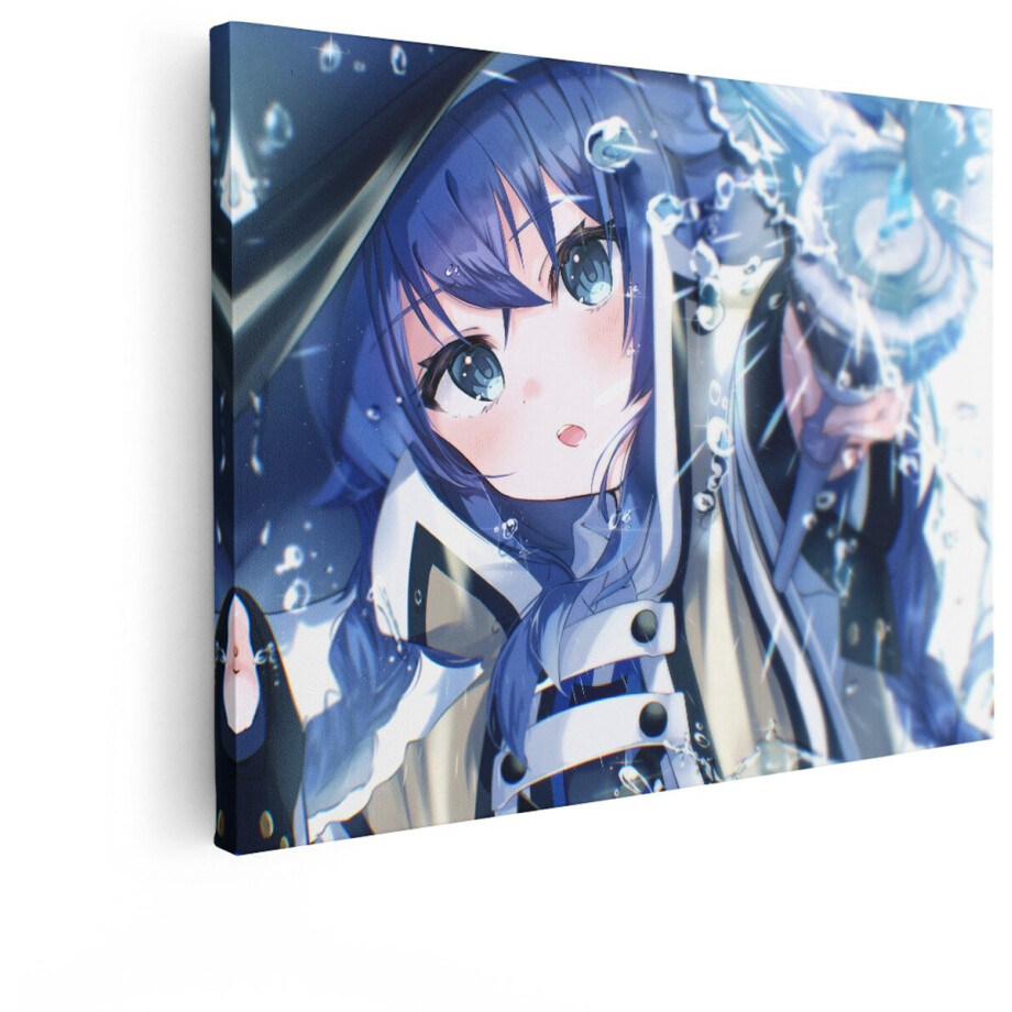 Artaza Canvas Schilderij Anime Meisje - 120x90 cm - Wanddecoratie Blauw Haar - Muurdecoratie Waterdruppels - Decoratie Slaapkamer Artaza Canvas Schilderij Anime Meisje - 120x90 cm - Wanddecoratie Blauw Haar - Muurdecoratie Waterdruppels - Decoratie Slaapkamer afbeelding 1