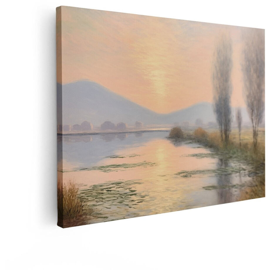 Artaza Canvas Schilderij Zonsondergang - 40x30 cm - Wanddecoratie Landschap Monet - Muurdecoratie Natuur - Schilderijen Op Canvas Bergen Artaza Canvas Schilderij Zonsondergang - 40x30 cm - Wanddecoratie Landschap Monet - Muurdecoratie Natuur - Schilderijen Op Canvas Bergen afbeelding 1