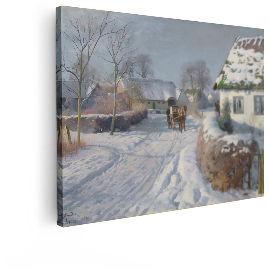 Artaza Canvas Schilderij Paard En Wagen - 40x30 cm - Wanddecoratie Winterdorp - Muurdecoratie Landschap - Schilderijen Op Canvas Winter Artaza Canvas Schilderij Paard En Wagen - 40x30 cm - Wanddecoratie Winterdorp - Muurdecoratie Landschap - Schilderijen Op Canvas Winter afbeelding 1