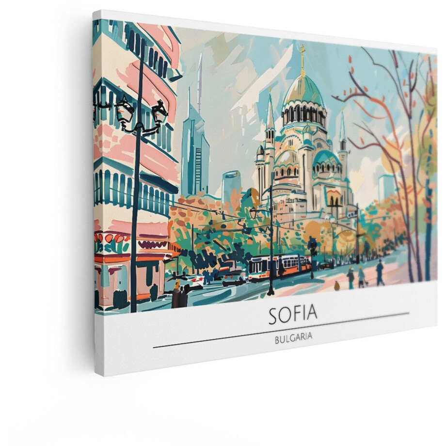 Artaza Canvas Schilderij Sofia Bulgarije - 80x60 cm - Wanddecoratie Kathedraal - Muurdecoratie Stad - Schilderijen Op Canvas Skyline Artaza Canvas Schilderij Sofia Bulgarije - 80x60 cm - Wanddecoratie Kathedraal - Muurdecoratie Stad - Schilderijen Op Canvas Skyline afbeelding 1