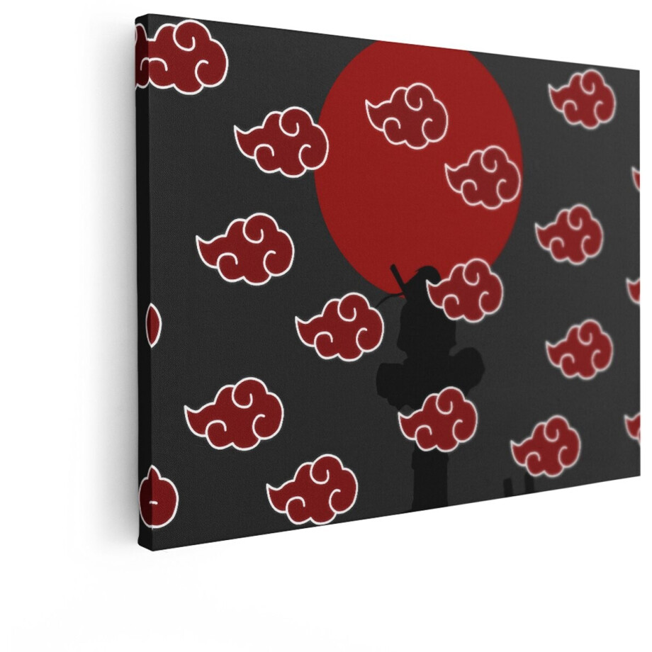 Artaza Canvas Schilderij Akatsuki - 80x60 cm - Wanddecoratie Anime Itachi - Muurdecoratie Slaapkamer Jongen - Decoratie Naruto Rode Maan Artaza Canvas Schilderij Akatsuki - 80x60 cm - Wanddecoratie Anime Itachi - Muurdecoratie Slaapkamer Jongen - Decoratie Naruto Rode Maan afbeelding 1