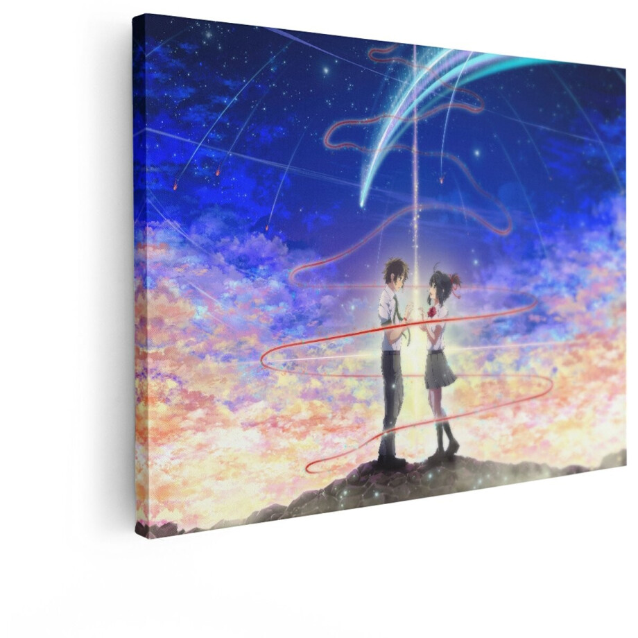 Artaza Canvas Schilderij Your Name - 40x30 cm - Wanddecoratie Anime Film - Muurdecoratie Rode Draad - Schilderijen Op Canvas Sterrenhemel Artaza Canvas Schilderij Your Name - 40x30 cm - Wanddecoratie Anime Film - Muurdecoratie Rode Draad - Schilderijen Op Canvas Sterrenhemel afbeelding 1