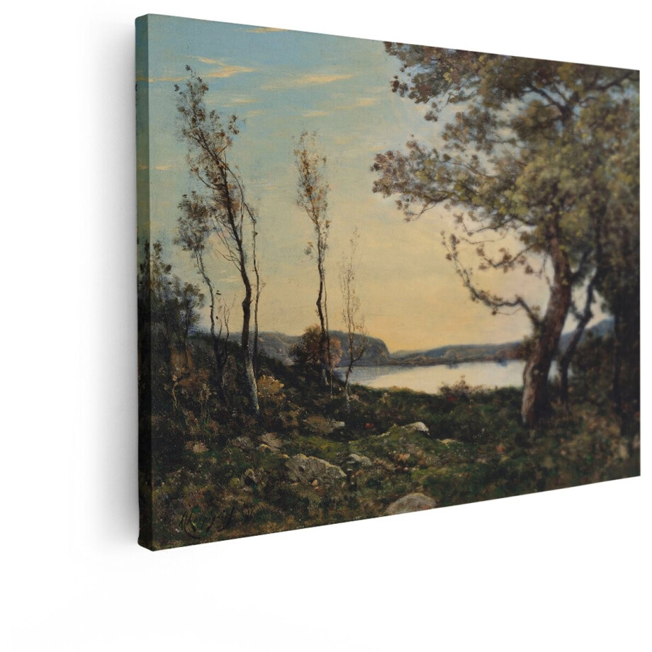 Artaza Canvas Schilderij Natuur - 40x30 cm - Wanddecoratie Landschap Meer - Muurdecoratie Zonsondergang - Decoratie Boom - Oude Meesters Artaza Canvas Schilderij Natuur - 40x30 cm - Wanddecoratie Landschap Meer - Muurdecoratie Zonsondergang - Decoratie Boom - Oude Meesters afbeelding 1