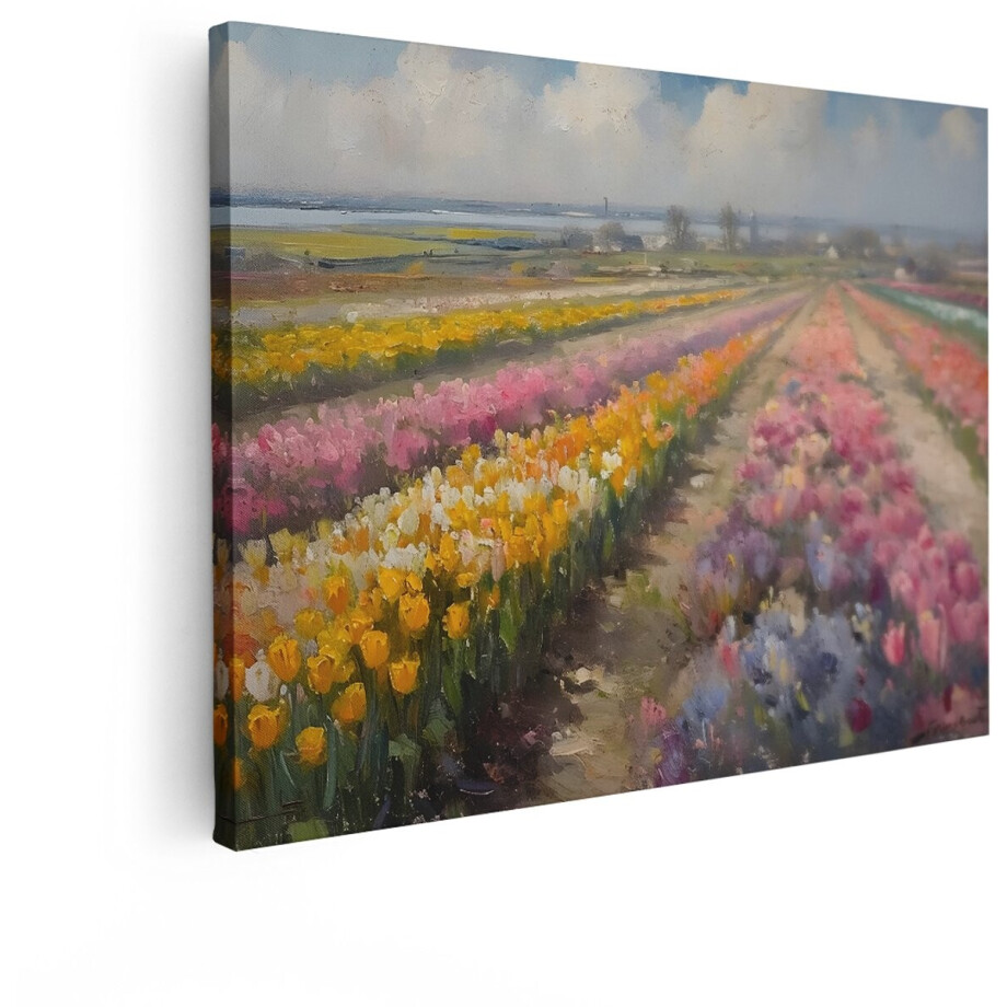 Artaza Canvas Schilderij Tulpenveld - 120x90 cm - Wanddecoratie Bloemen - Muurdecoratie Landschap - Decoratie Natuur - Schilderijen Op Canvas Artaza Canvas Schilderij Tulpenveld - 120x90 cm - Wanddecoratie Bloemen - Muurdecoratie Landschap - Decoratie Natuur - Schilderijen Op Canvas afbeelding 1