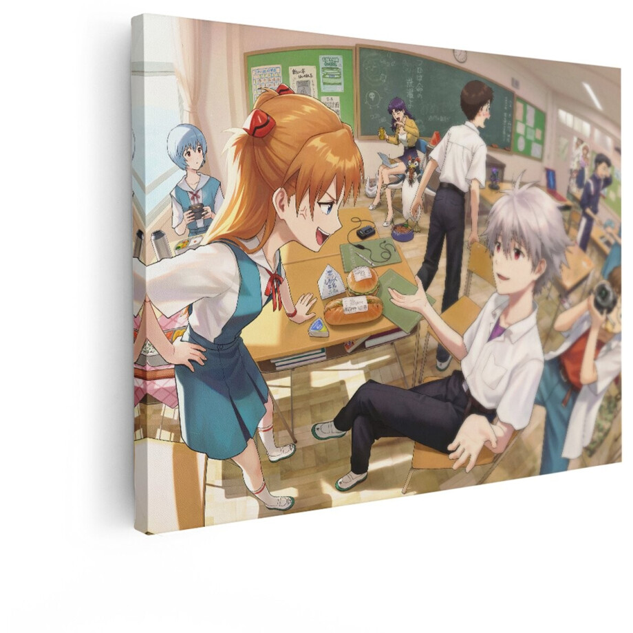 Artaza Canvas Schilderij Anime Klaslokaal met Studenten Die Interactie Hebben tijdens de Pauze - 80x60 cm - Wanddecoratie Woonkamer - Schilderijen - Muurdecoratie Artaza Canvas Schilderij Anime Klaslokaal met Studenten Die Interactie Hebben tijdens de Pauze - 80x60 cm - Wanddecoratie Woonkamer - Schilderijen - Muurdecoratie afbeelding 1