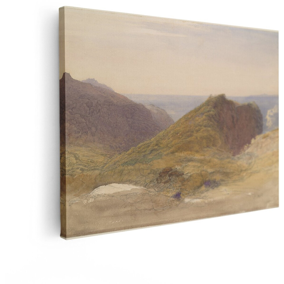Artaza Canvas Schilderij Heuvels - 40x30 cm - Wanddecoratie Natuur - Muurdecoratie Kustlandschap - Decoratie Zee - Kamer Accessoires Romantisch afbeelding 1