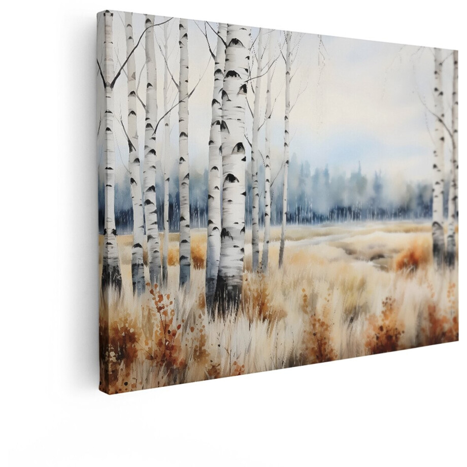 Artaza Canvas Schilderij Berken Landschap - 40x30 cm - Wanddecoratie Natuur - Muurdecoratie Bos Aquarel - Kamer Accessoires Woonkamer Artaza Canvas Schilderij Berken Landschap - 40x30 cm - Wanddecoratie Natuur - Muurdecoratie Bos Aquarel - Kamer Accessoires Woonkamer afbeelding 1