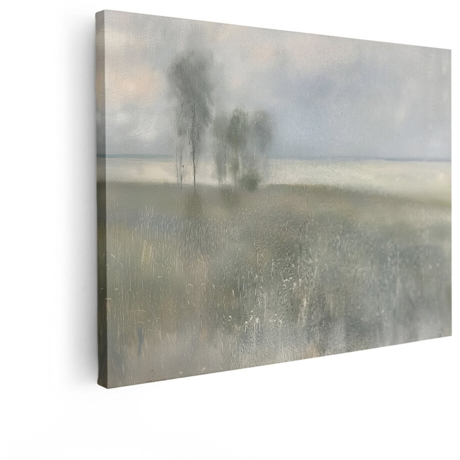 Artaza Canvas Schilderij Landschap - 120x90 cm - Wanddecoratie Landelijk - Muurdecoratie Natuur - Decoratie Boom - Schilderijen Op Canvas afbeelding 1