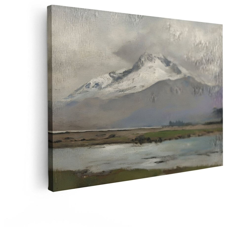 Artaza Canvas Schilderij Berglandschap - 80x60 cm - Wanddecoratie Natuur - Muurdecoratie Bergen - Schilderij Landschap Woonkamer afbeelding 1
