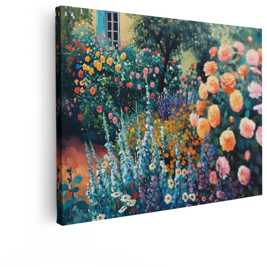 Artaza Canvas Schilderij Rozen - 40x30 cm - Wanddecoratie Kleurrijk - Muurdecoratie Monet Bloementuin - Kamer Accessoires Woonkamer Artaza Canvas Schilderij Rozen - 40x30 cm - Wanddecoratie Kleurrijk - Muurdecoratie Monet Bloementuin - Kamer Accessoires Woonkamer afbeelding 1