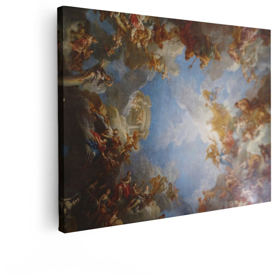 Artaza Canvas Schilderij Barok Plafondschildering met Goden en Engelen in de Lucht - 40x30 cm - Klein - Wanddecoratie Woonkamer - Schilderijen - Muurdecoratie afbeelding 1