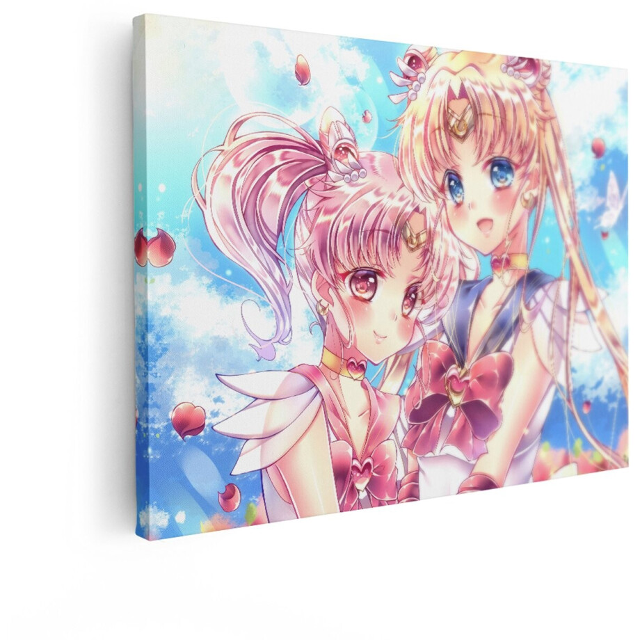 Artaza Canvas Schilderij Sailor Moon - 120x90 cm - Wanddecoratie Anime Meisjes - Muurdecoratie Kinderkamer - Decoratie Slaapkamer Roze afbeelding 1