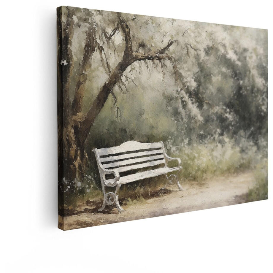 Artaza Canvas Schilderij Natuur - 40x30 cm - Wanddecoratie Romantisch - Muurdecoratie Bloeiende Boom - Decoratie Landelijk Park afbeelding 1