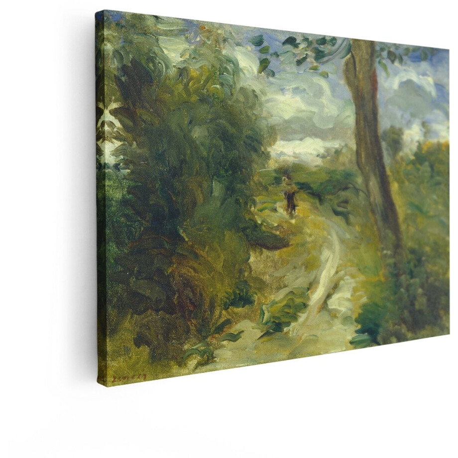 Artaza Canvas Schilderij Landschap - 80x60 cm - Wanddecoratie Natuur - Muurdecoratie Impressionisme - Decoratie Boom - Schilderijen Op Canvas afbeelding 1