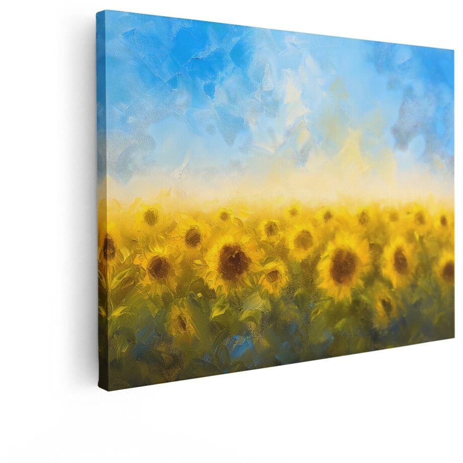 Artaza Canvas Schilderij Zonnebloemen - 80x60 cm - Wanddecoratie Bloemen - Muurdecoratie Van Gogh - Schilderijen Natuur - Geel Artaza Canvas Schilderij Zonnebloemen - 80x60 cm - Wanddecoratie Bloemen - Muurdecoratie Van Gogh - Schilderijen Natuur - Geel afbeelding 1
