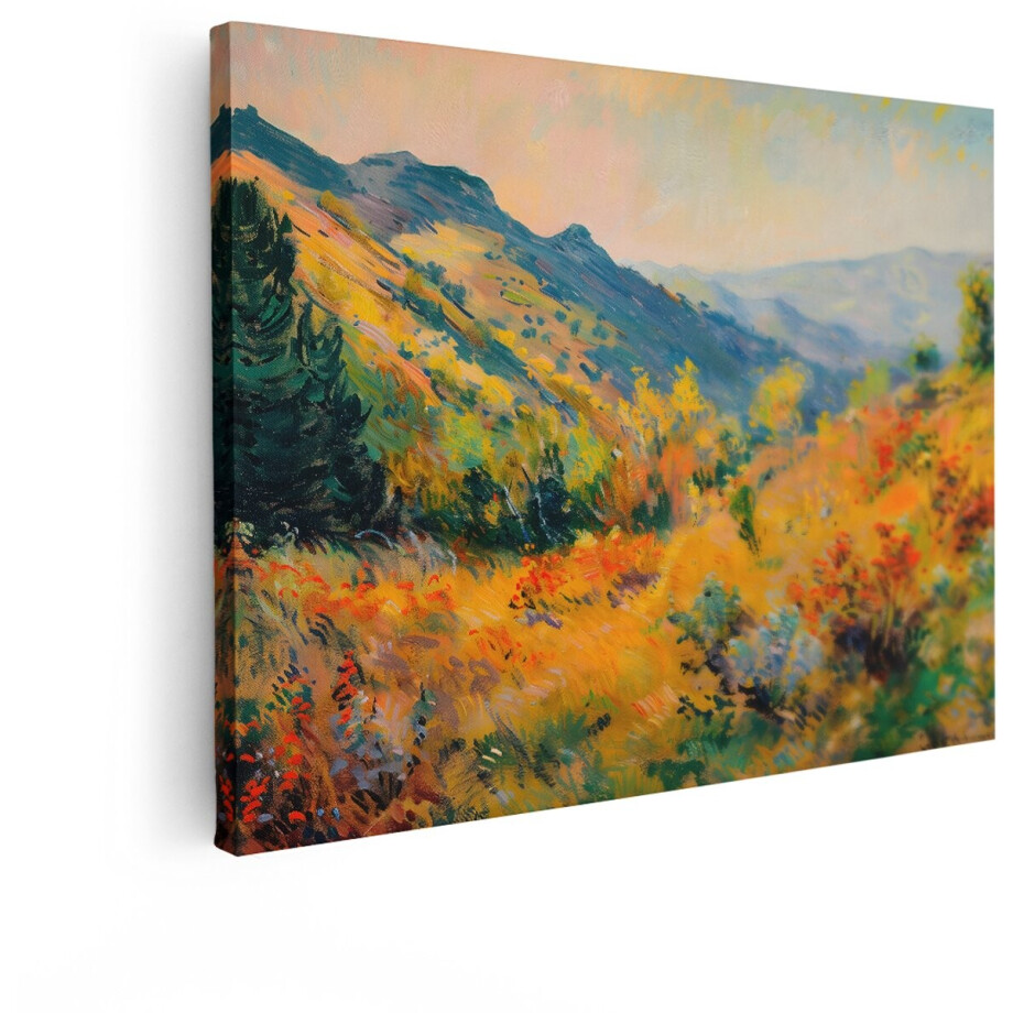 Artaza Canvas Schilderij Berglandschap - 120x90 cm - Wanddecoratie Herfst - Muurdecoratie Natuur - Monet Schilderij Impressionisme Artaza Canvas Schilderij Berglandschap - 120x90 cm - Wanddecoratie Herfst - Muurdecoratie Natuur - Monet Schilderij Impressionisme afbeelding 1