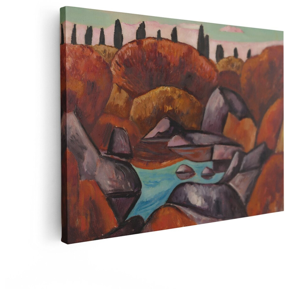 Artaza Canvas Schilderij Landschap - 40x30 cm - Wanddecoratie Abstract - Muurdecoratie Expressionistisch - Decoratie Cipressen - Kamer Accessoires Artaza Canvas Schilderij Landschap - 40x30 cm - Wanddecoratie Abstract - Muurdecoratie Expressionistisch - Decoratie Cipressen - Kamer Accessoires afbeelding 1