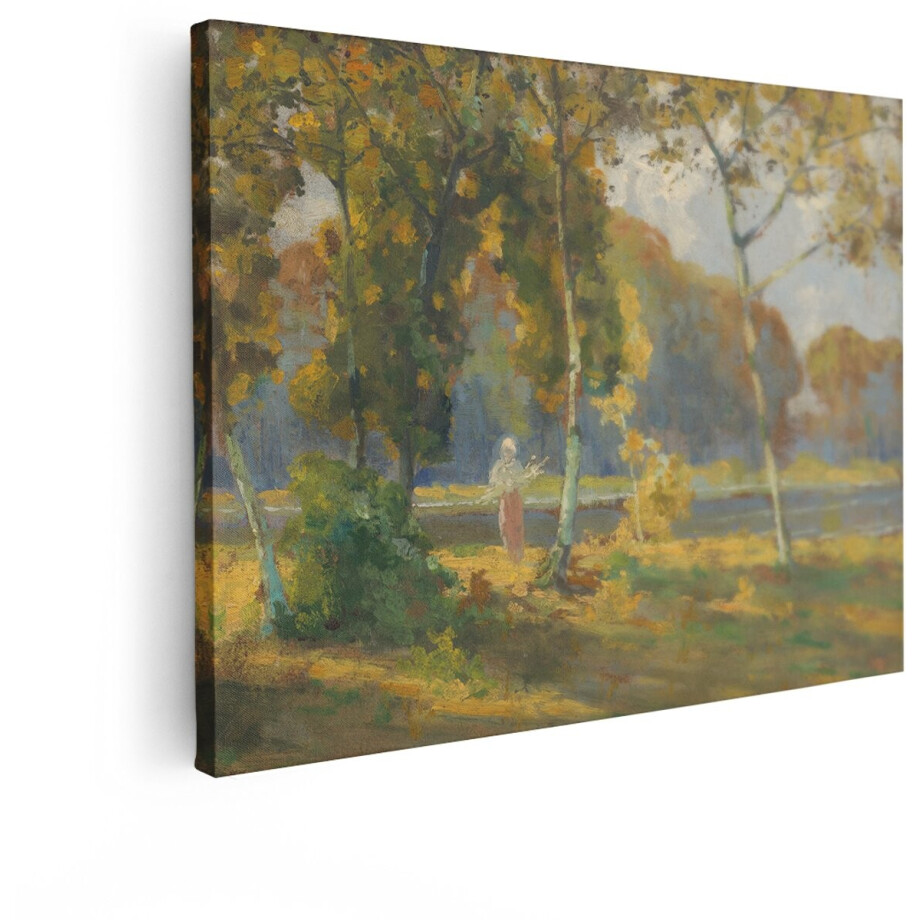 Artaza Canvas Schilderij Vrouw - 40x30 cm - Wanddecoratie Herfstlandschap - Muurdecoratie Bomen - Schilderijen Op Canvas Natuur Artaza Canvas Schilderij Vrouw - 40x30 cm - Wanddecoratie Herfstlandschap - Muurdecoratie Bomen - Schilderijen Op Canvas Natuur afbeelding 1