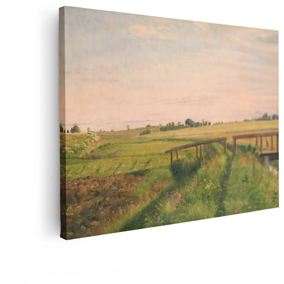 Artaza Canvas Schilderij Natuur - 40x30 cm - Wanddecoratie Landschap Klassiek - Muurdecoratie Velden - Schilderijen Op Canvas afbeelding 1