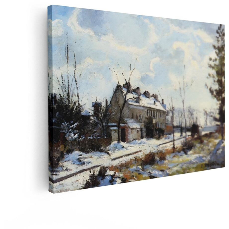 Artaza Canvas Schilderij Winterlandschap - 120x90 cm - Wanddecoratie Pissarro - Muurdecoratie Besneeuwd Dorp - Schilderijen Natuur Klassiek Artaza Canvas Schilderij Winterlandschap - 120x90 cm - Wanddecoratie Pissarro - Muurdecoratie Besneeuwd Dorp - Schilderijen Natuur Klassiek afbeelding 1